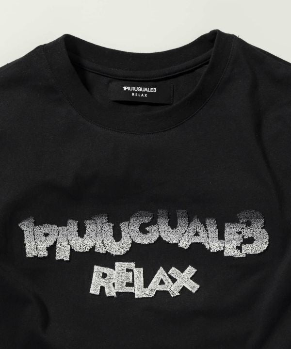1PIU1UGUALE3 RELAX/ウノピゥウノウグァーレトレ　グラデーション3DロゴロングTシャツ