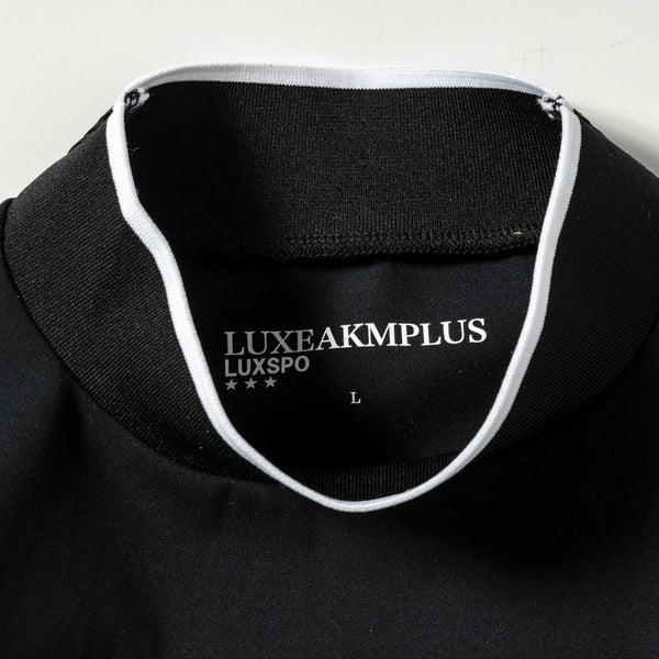 LUXEAKMPLUS(リュクスエイケイエムプラス)　ゴルフ フロントロゴモックネックロングTシャツ