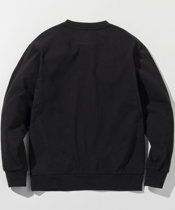 ウノピゥウノウグァーレトレリラックス　ラインストーンカフスウェットクルーネックプルオーバー