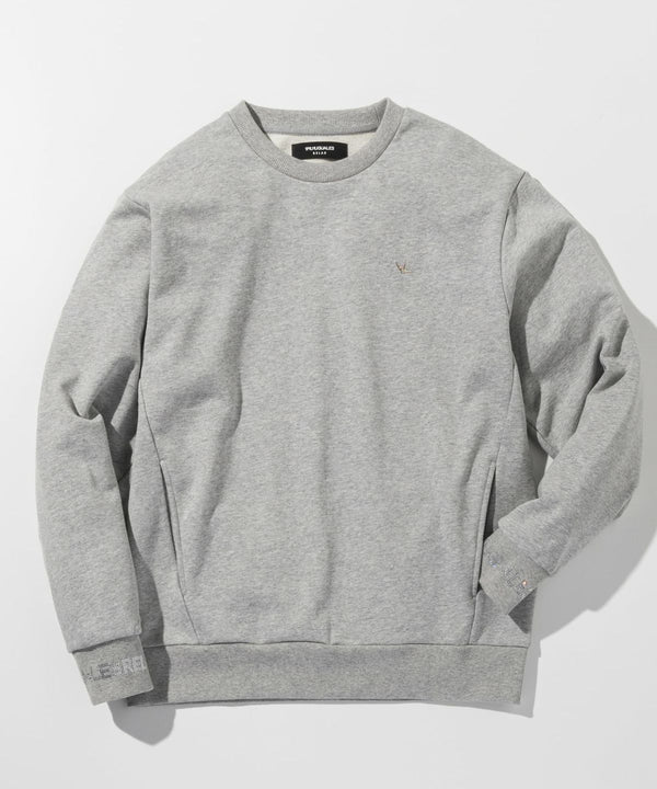 ウノピゥウノウグァーレトレリラックス　ラインストーンカフスウェットクルーネックプルオーバー