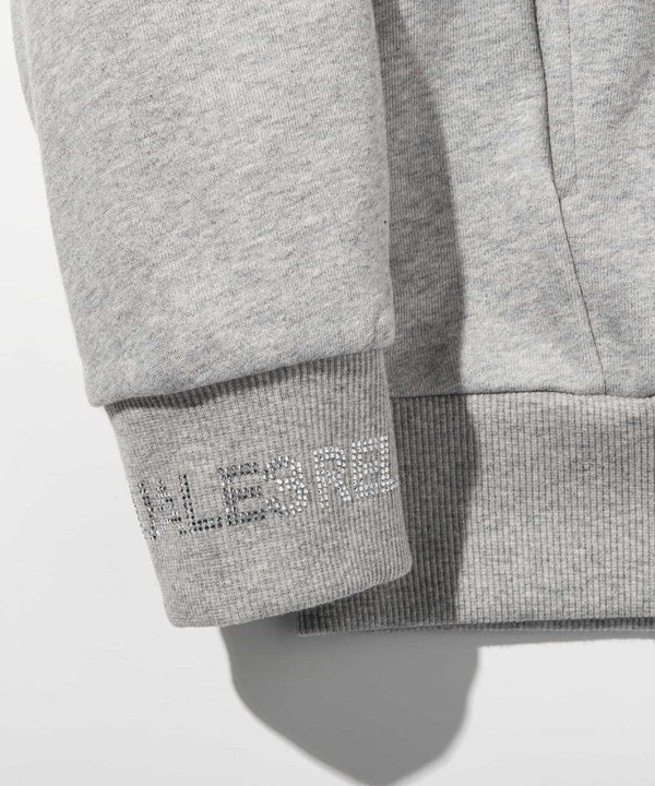 ウノピゥウノウグァーレトレリラックス　ラインストーンカフスウェットクルーネックプルオーバー