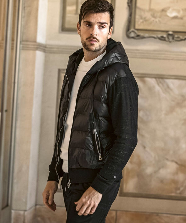 ウノピゥウノウグァーレトレリラックス　ブラックジャガードパデッドパーカー