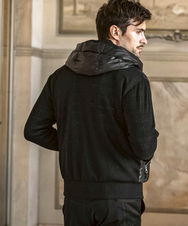 ウノピゥウノウグァーレトレリラックス　ブラックジャガードパデッドパーカー