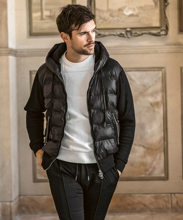 ウノピゥウノウグァーレトレリラックス　ブラックジャガードパデッドパーカー