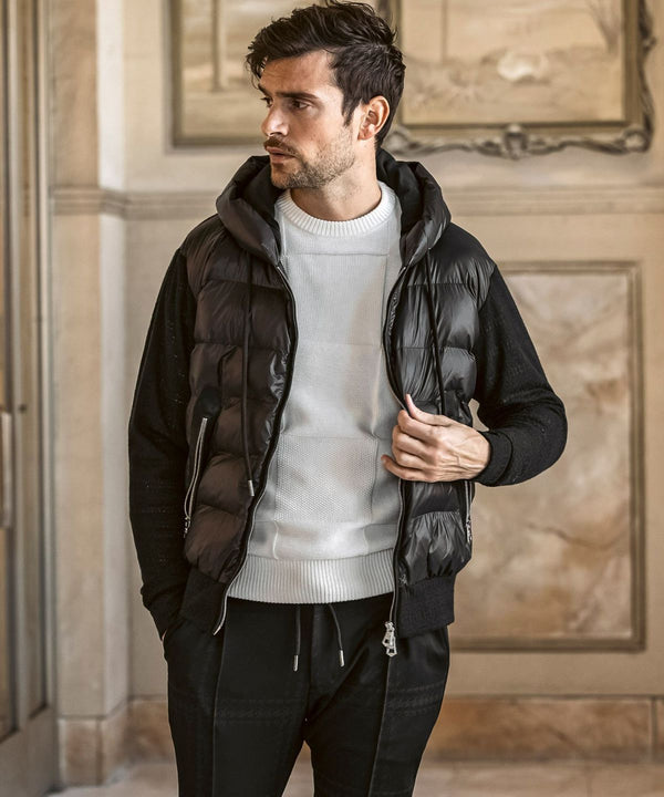 ウノピゥウノウグァーレトレリラックス　ブラックジャガードパデッドパーカー