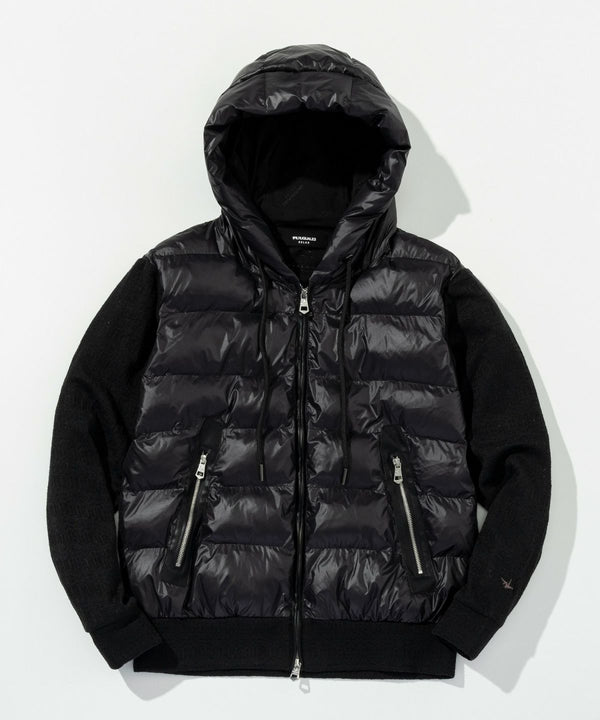 ウノピゥウノウグァーレトレリラックス　ブラックジャガードパデッドパーカー