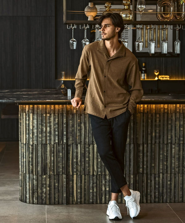 ウノピゥウノウグァーレトレリラックス　ブラックジャガードスラックス