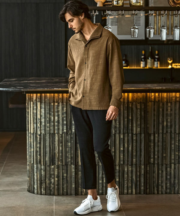 ウノピゥウノウグァーレトレリラックス　ブラックジャガードスラックス