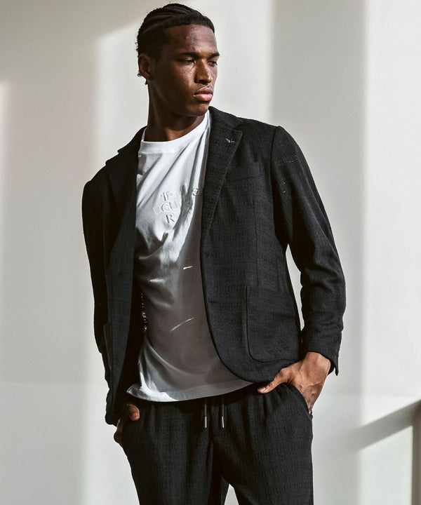 ウノピゥウノウグァーレトレリラックス　ブラックジャガードジャケット