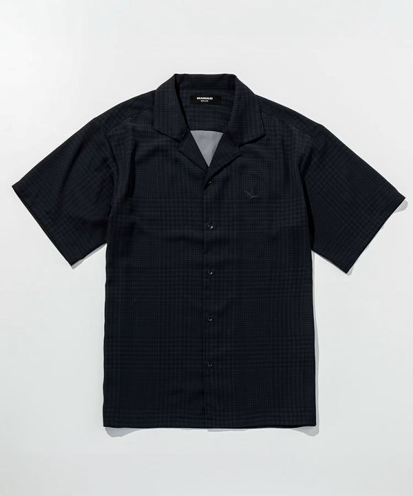 ウノピゥウノウグァーレトレリラックス　グレンチェックオープンカラーシャツ