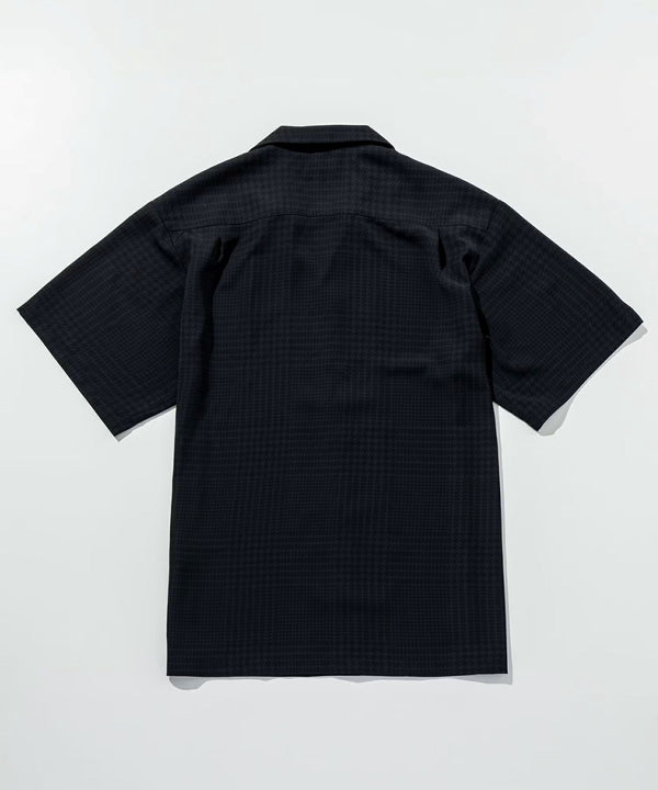 ウノピゥウノウグァーレトレリラックス　グレンチェックオープンカラーシャツ