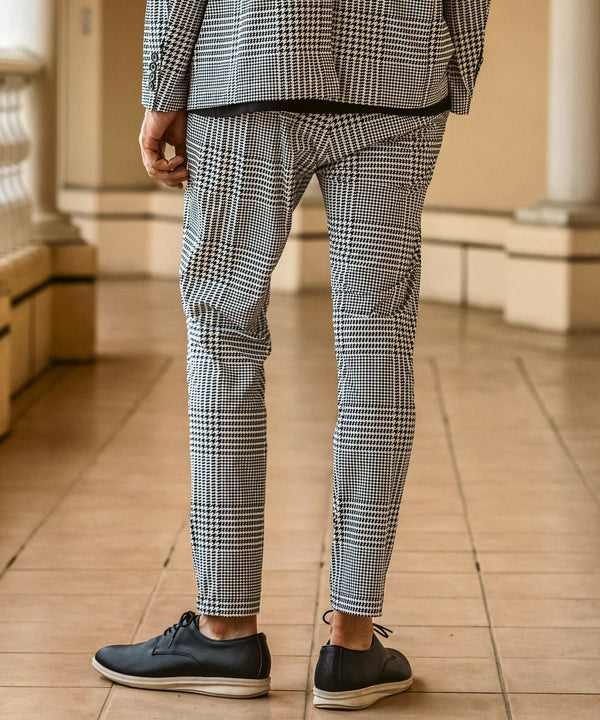 ウノピゥウノウグァーレトレリラックス　接触冷感グレンチェックナイロンスラックス