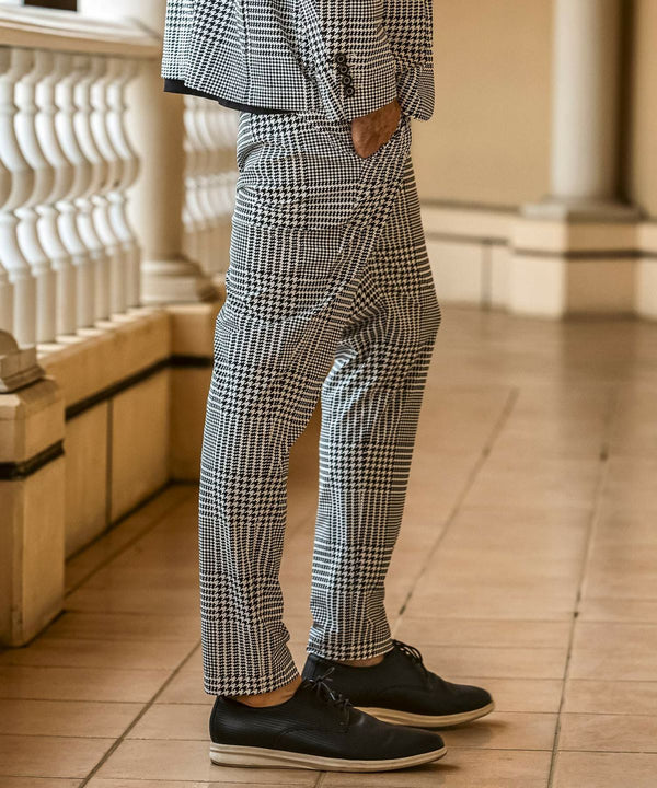 ウノピゥウノウグァーレトレリラックス　接触冷感グレンチェックナイロンスラックス