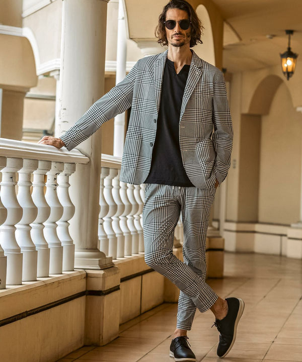 ウノピゥウノウグァーレトレリラックス　接触冷感グレンチェックナイロンスラックス