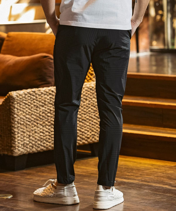 ウノピゥウノウグァーレトレリラックス　接触冷感グレンチェックナイロンスラックス