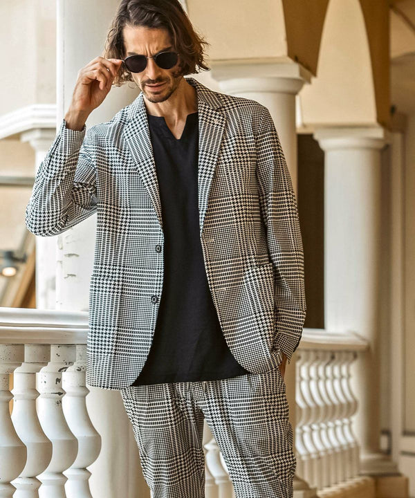 ウノピゥウノウグァーレトレリラックス　接触冷感グレンチェックナイロンジャケット