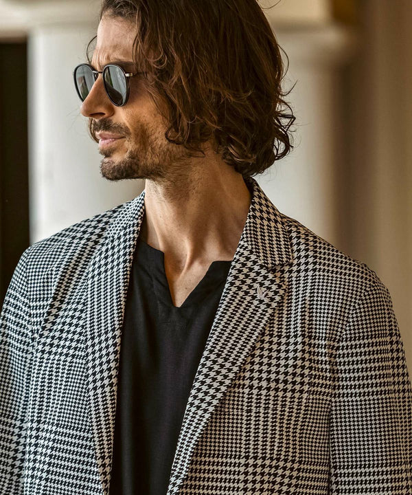 ウノピゥウノウグァーレトレリラックス　接触冷感グレンチェックナイロンジャケット