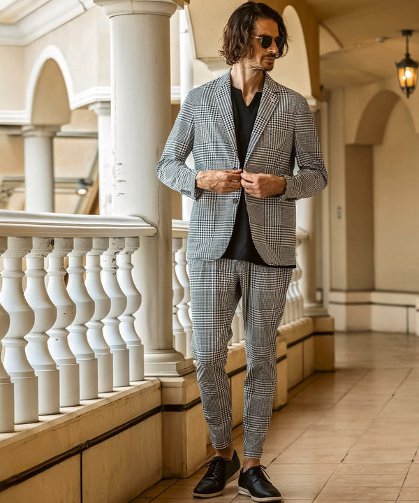 ウノピゥウノウグァーレトレリラックス　接触冷感グレンチェックナイロンジャケット