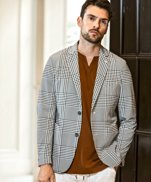 ウノピゥウノウグァーレトレリラックス　接触冷感グレンチェックナイロンジャケット