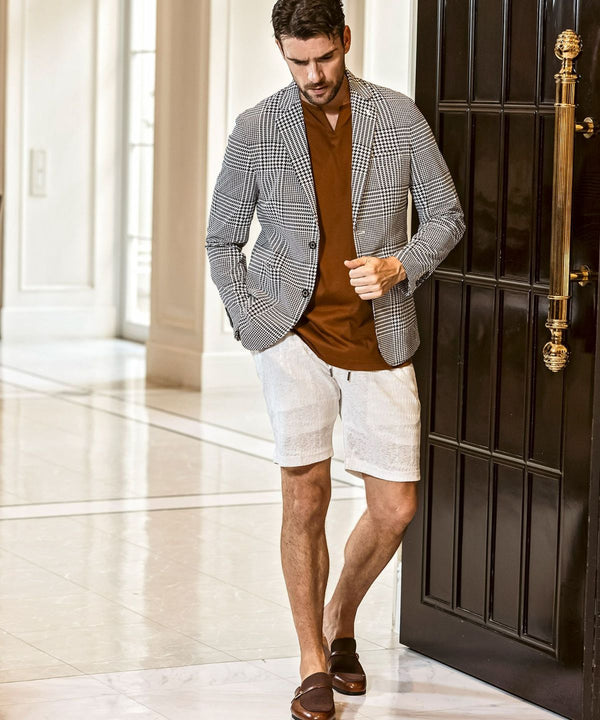 ウノピゥウノウグァーレトレリラックス　接触冷感グレンチェックナイロンジャケット