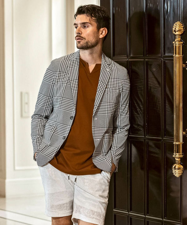 ウノピゥウノウグァーレトレリラックス　接触冷感グレンチェックナイロンジャケット