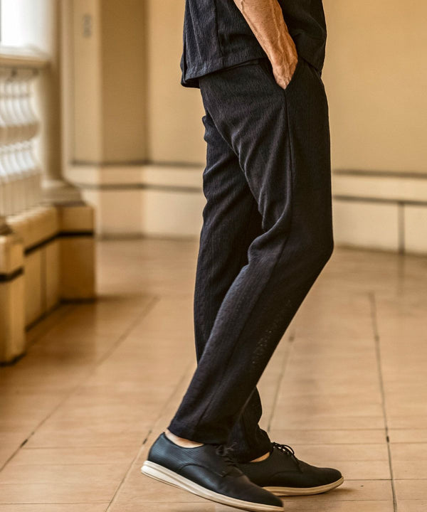 ウノピゥウノウグァーレトレリラックス　リネンブレンドジャガードスラックス