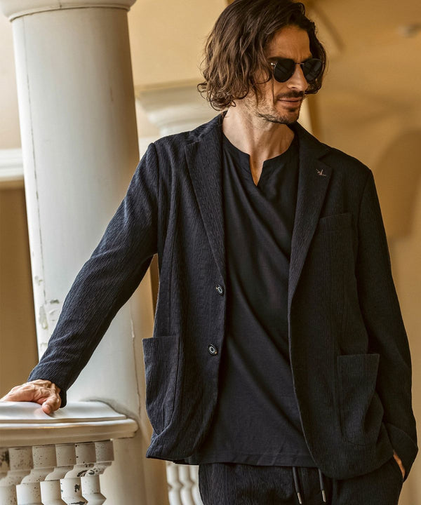 ウノピゥウノウグァーレトレリラックス　リネンブレンドジャガードジャケット