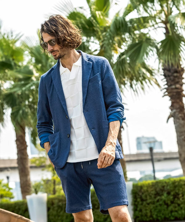 ウノピゥウノウグァーレトレリラックス　リネンブレンドジャガードジャケット