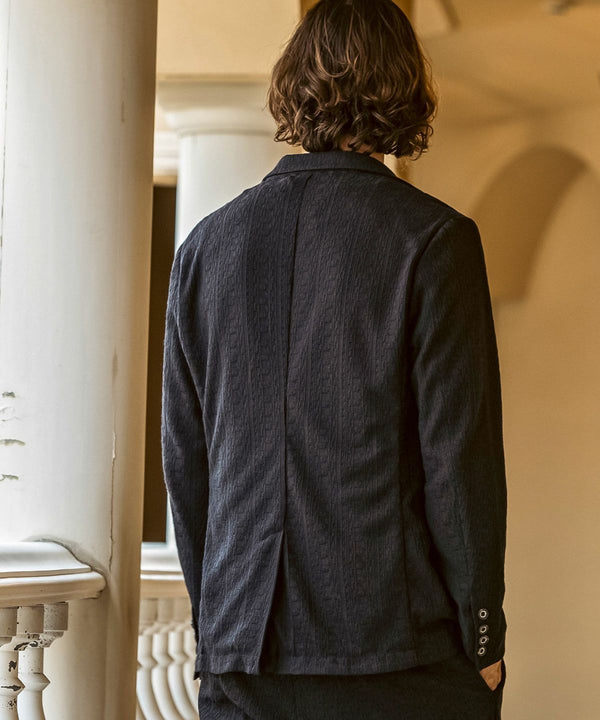 ウノピゥウノウグァーレトレリラックス　リネンブレンドジャガードジャケット