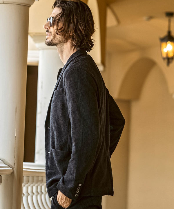 ウノピゥウノウグァーレトレリラックス　リネンブレンドジャガードジャケット