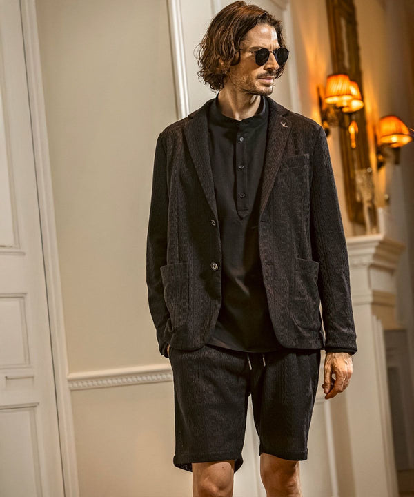 ウノピゥウノウグァーレトレリラックス　リネンブレンドジャガードジャケット