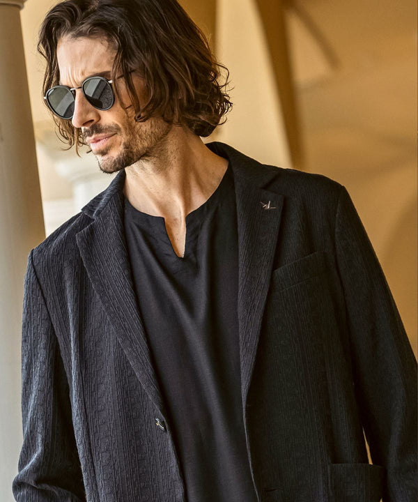 ウノピゥウノウグァーレトレリラックス　リネンブレンドジャガードジャケット