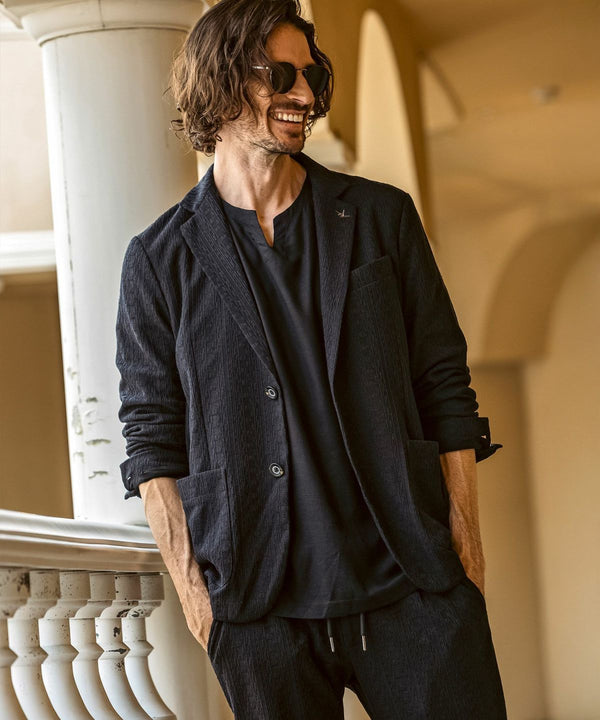 ウノピゥウノウグァーレトレリラックス　リネンブレンドジャガードジャケット