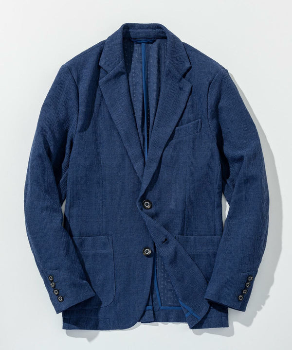 ウノピゥウノウグァーレトレリラックス　リネンブレンドジャガードジャケット