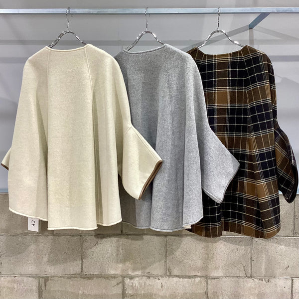 RISLEY/リズレイ Reversible wool poncho coat(リバーシブルウール