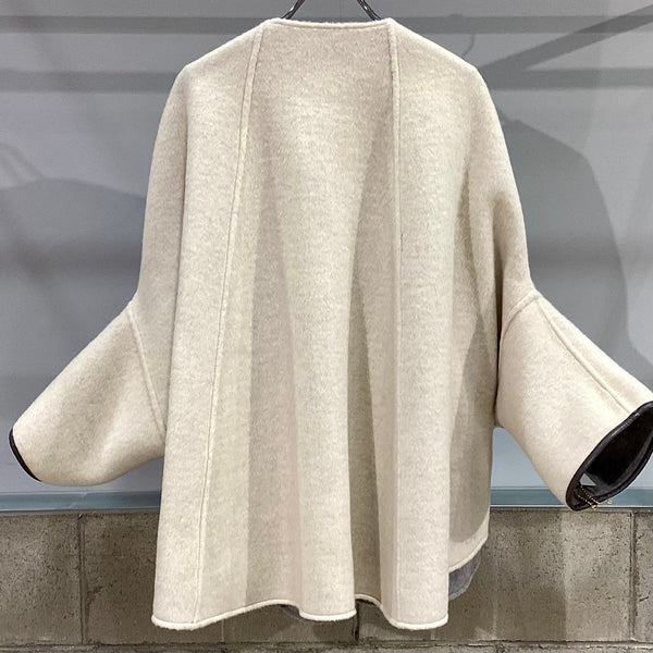 RISLEY/リズレイ Reversible wool poncho coat(リバーシブルウール