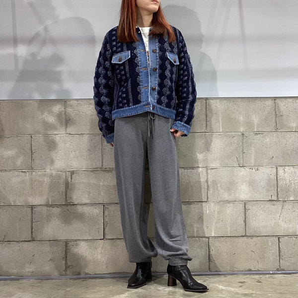 DOUBLE STANDARD CLOTHING ダブルスタンダードクロージング　DSC / デニムコンビハンドニットジャケット