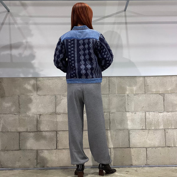 DOUBLE STANDARD CLOTHING ダブルスタンダードクロージング　DSC / デニムコンビハンドニットジャケット