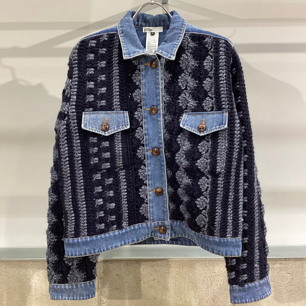 DOUBLE STANDARD CLOTHING ダブルスタンダードクロージング　DSC / デニムコンビハンドニットジャケット