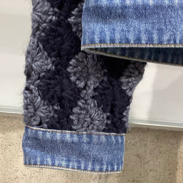 DOUBLE STANDARD CLOTHING ダブルスタンダードクロージング　DSC / デニムコンビハンドニットジャケット