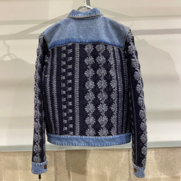 DOUBLE STANDARD CLOTHING ダブルスタンダードクロージング　DSC / デニムコンビハンドニットジャケット