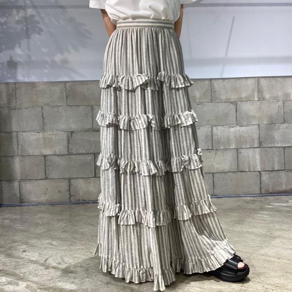 DOUBLE STANDARD CLOTHING ダブルスタンダードクロージング　DSC / ストライプフリルスカート