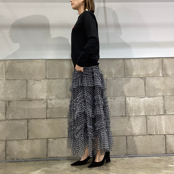 DOUBLE STANDARD CLOTHING ダブルスタンダードクロージング　ギンガムチュールティアードスカート
