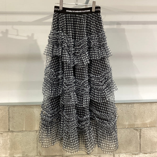 DOUBLE STANDARD CLOTHING ダブルスタンダードクロージング　ギンガムチュールティアードスカート