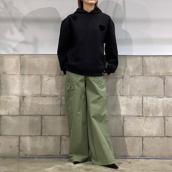 DOUBLE STANDARD CLOTHING ダブルスタンダードクロージング　DSC / ハート刺繍ダンボールニットフーディ