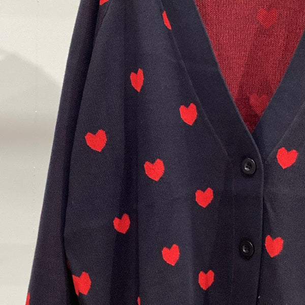 MARGAUX VINTAGE/マルゴーヴィンテージ　ハート柄Vネックカーディガン