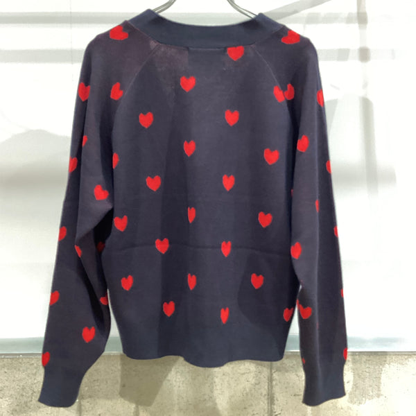 MARGAUX VINTAGE/マルゴーヴィンテージ　ハート柄Vネックカーディガン