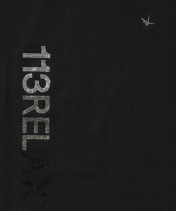 1PIU1UGUALE3 RELAX/ウノピゥウノウグァーレトレ　ラインストーングラデーションロゴ半袖Tシャツ